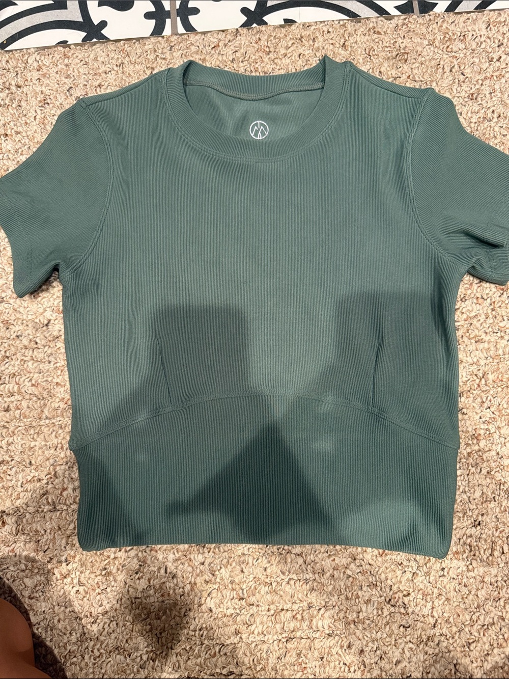 Crop Short-Sleeve Top in Forest Green